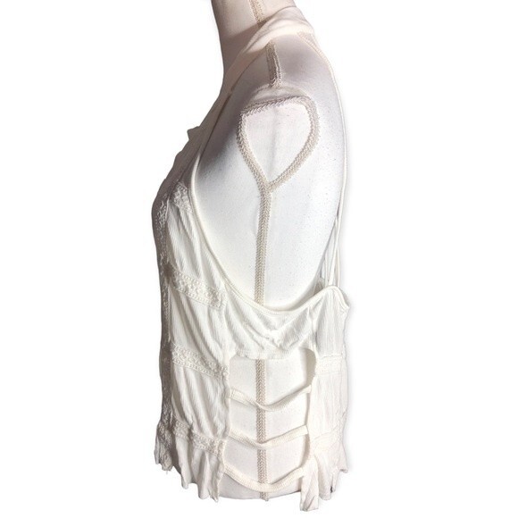 Gray Collective Ribbed High Neck Embroidered Open Sides Top - Picture 2 of 5